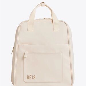 BEIS Cream Minimalist Backpack Tote